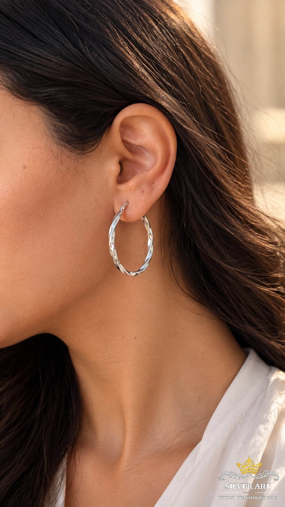 Sterling Silver Oval Earrings
