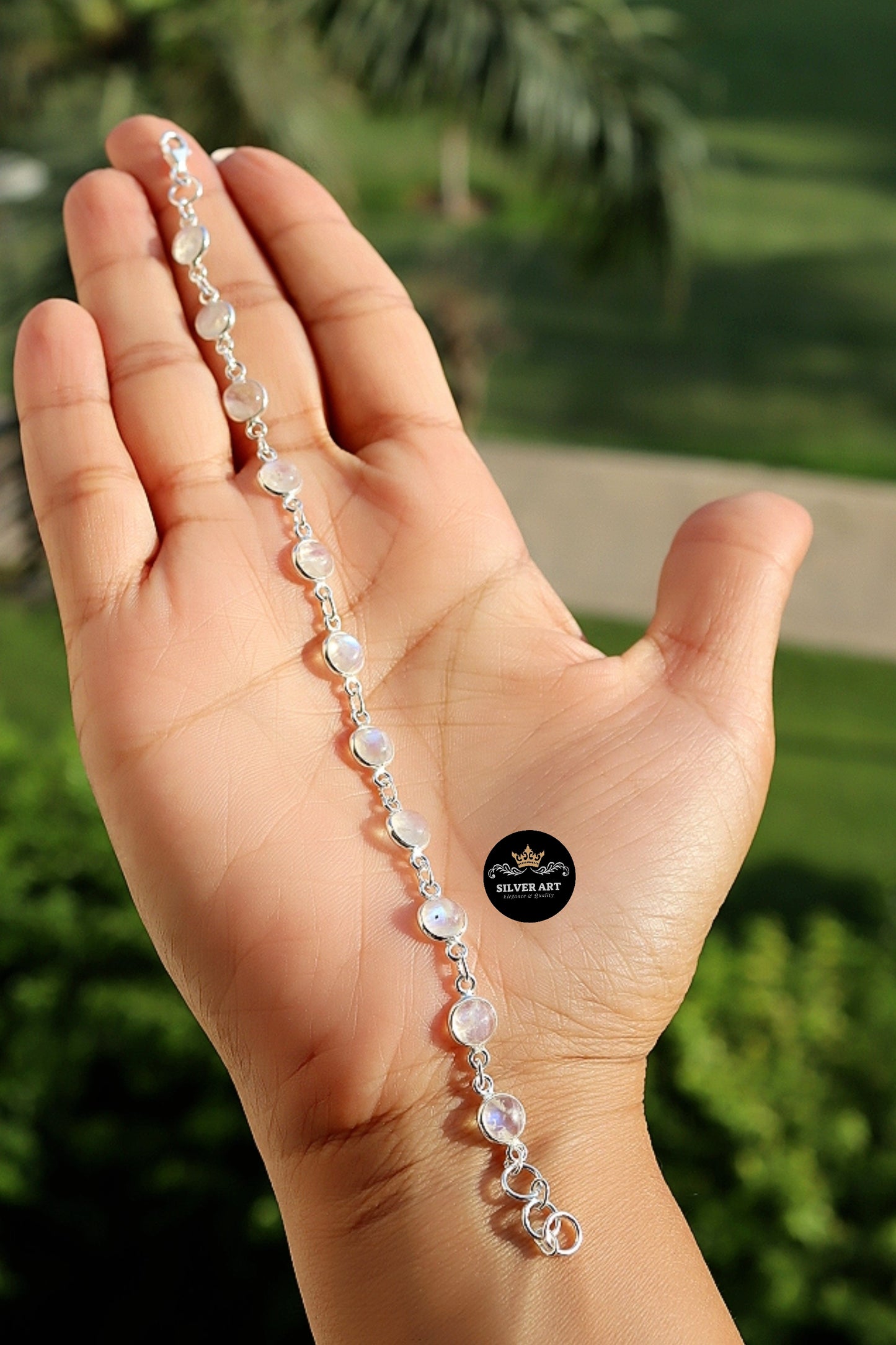 MoonStone Indian Silver Bracelet