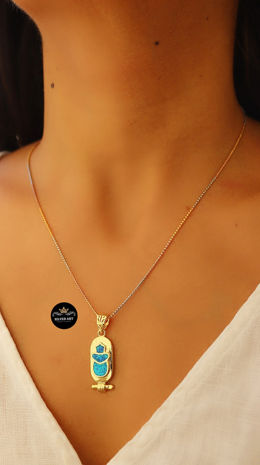 Gold Plated Sterling Silver Pharaonic Necklace