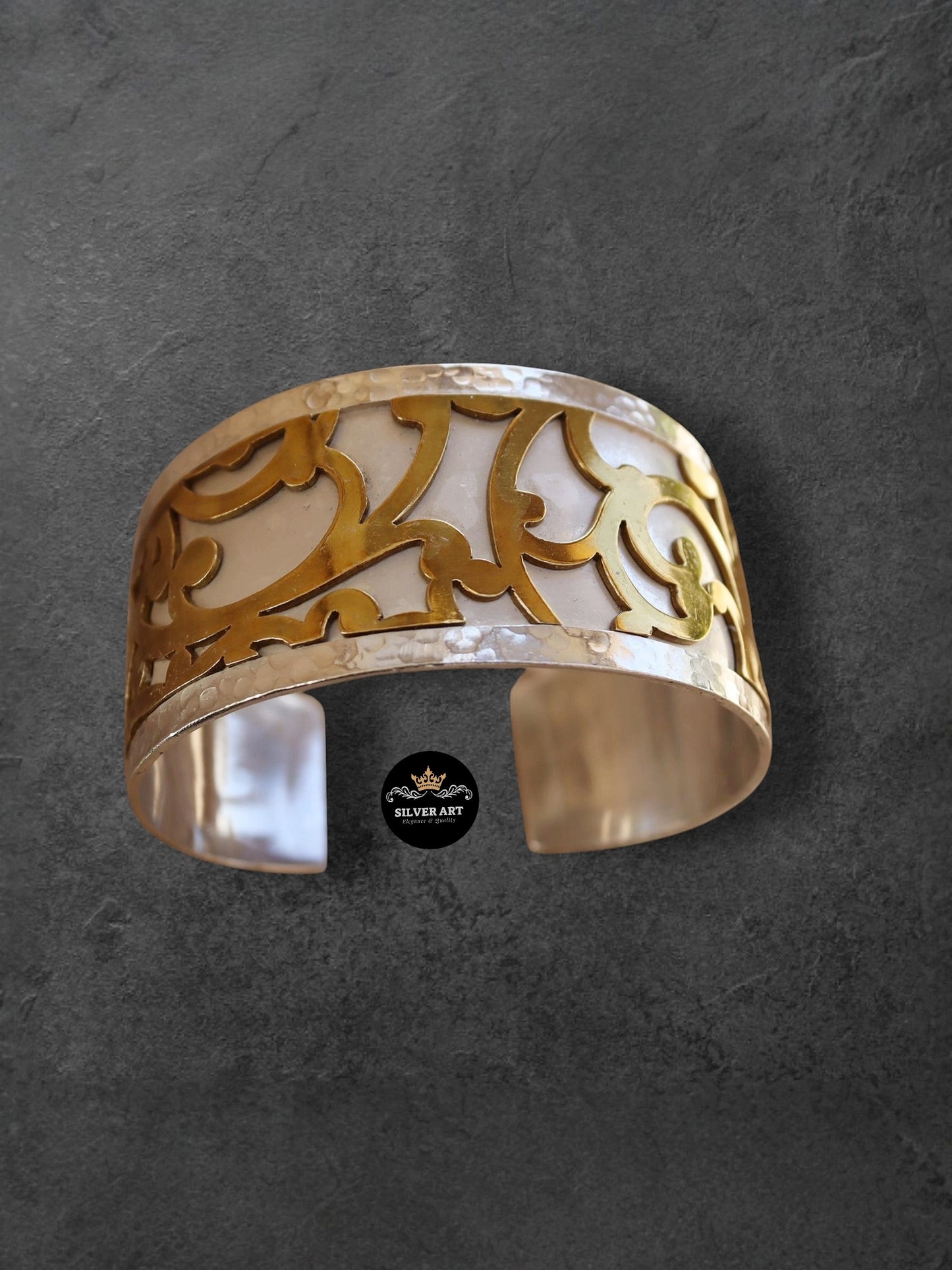 Silver Handcuff With Brass Parts