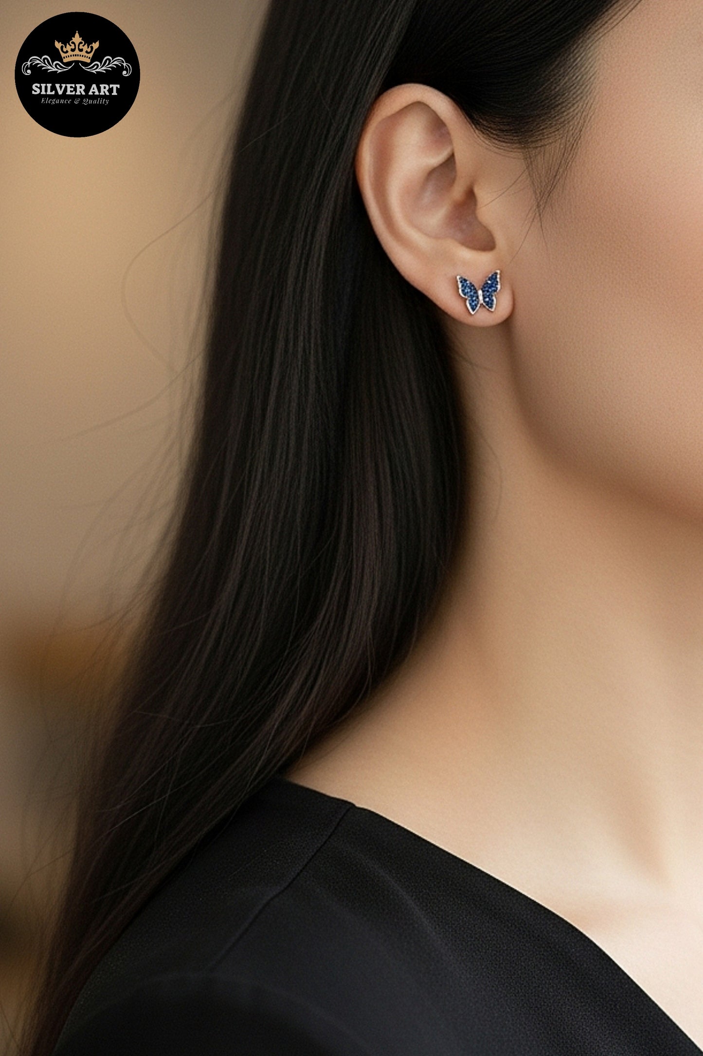 Sterling Silver butterfly Rose Gold Earrings