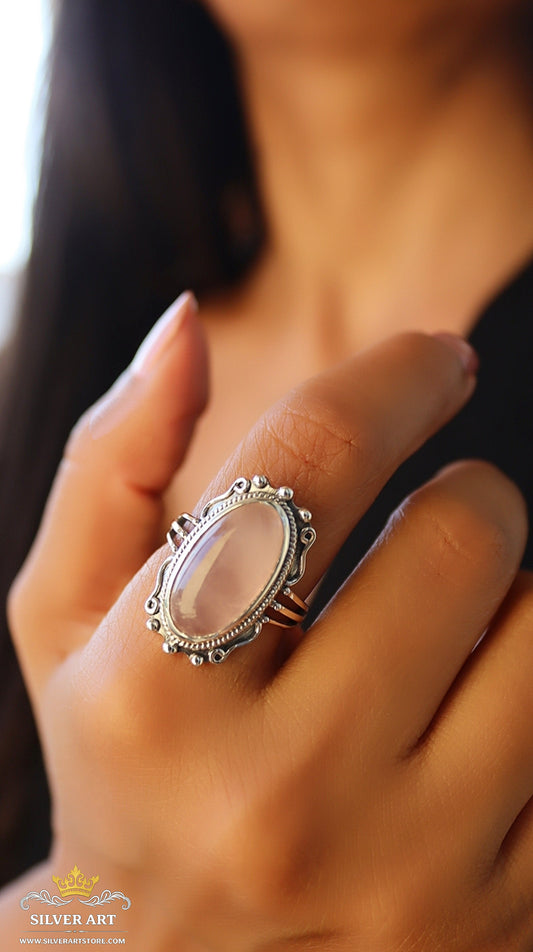 Indian Silver Natural Gemstones Ring Size 20