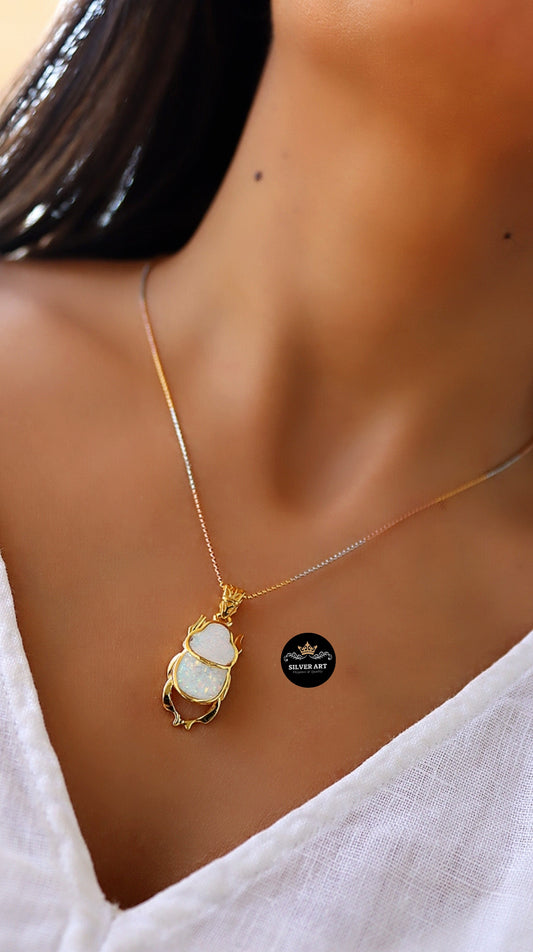 Gold Plated Sterling Silver Pharaonic Necklace