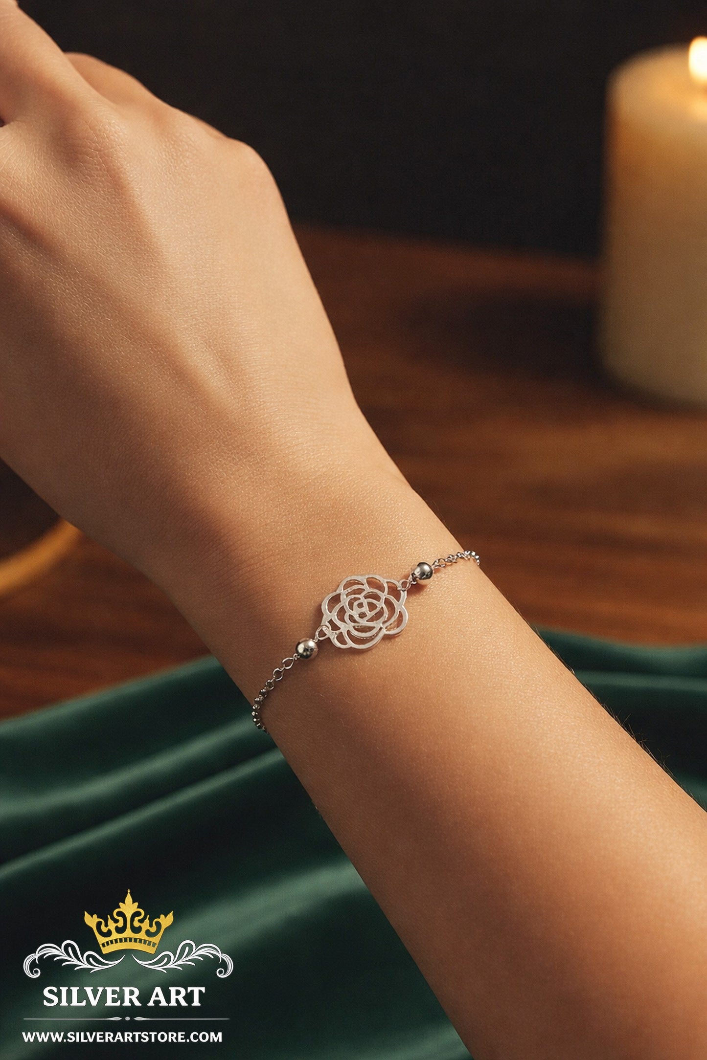 Rose Silver Bracelet