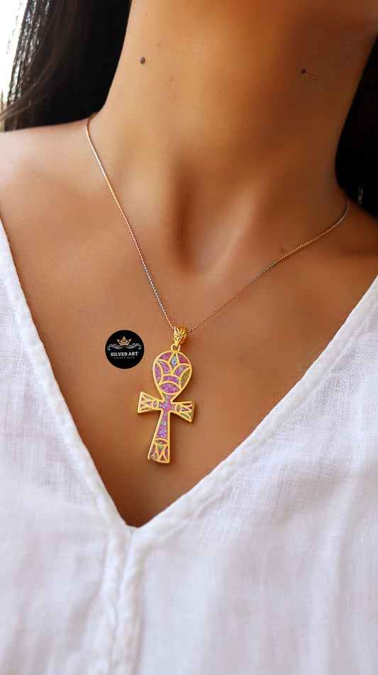 Gold Plated Sterling Silver Pharaonic Necklace