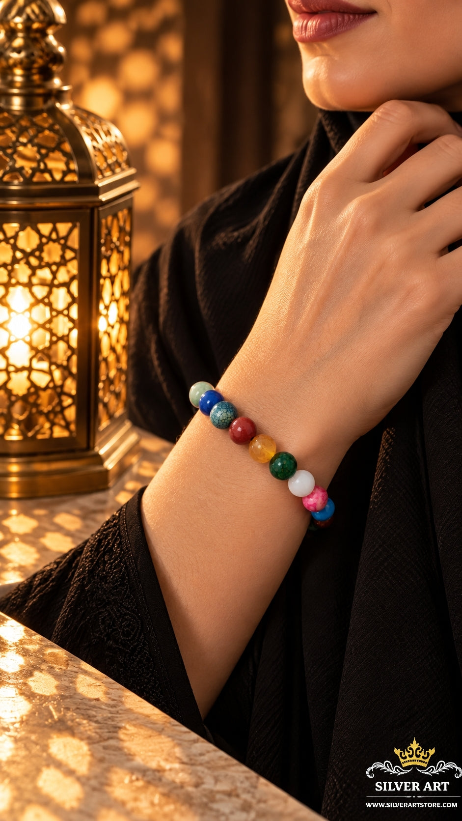 Natural Colorful Agate Islamic Prayer Beads & Bracelet