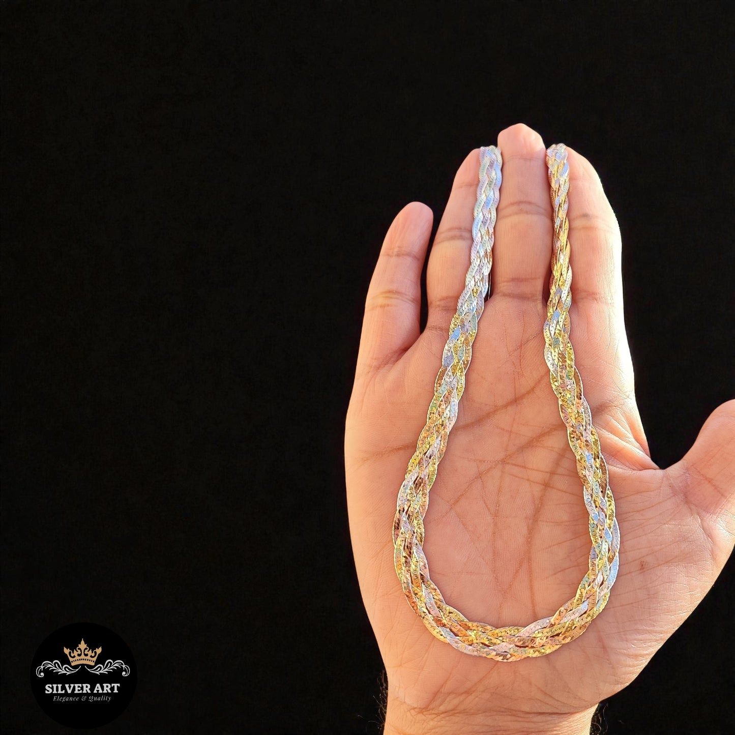 Multicolor Braided Chain Necklace & Bracelet