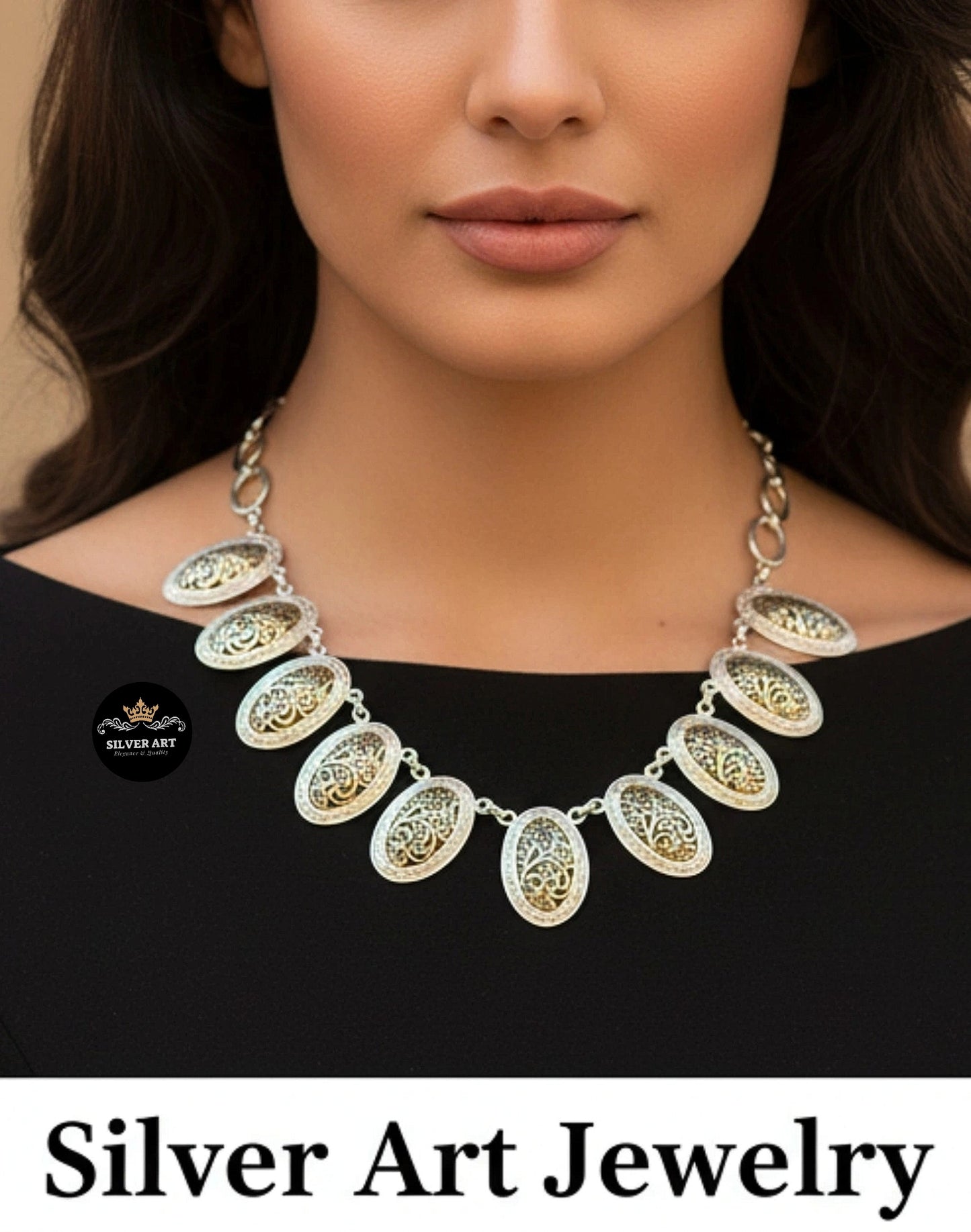 Silver Necklace 925 With Brass Parts