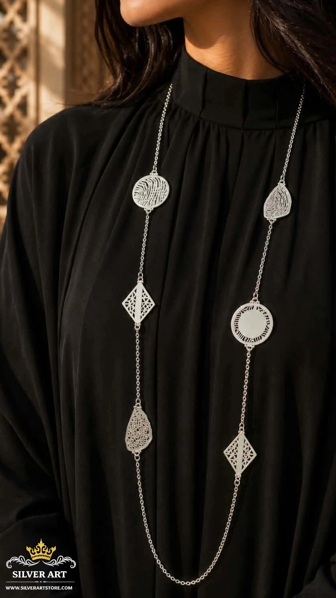 Delicate Long Silver Necklace