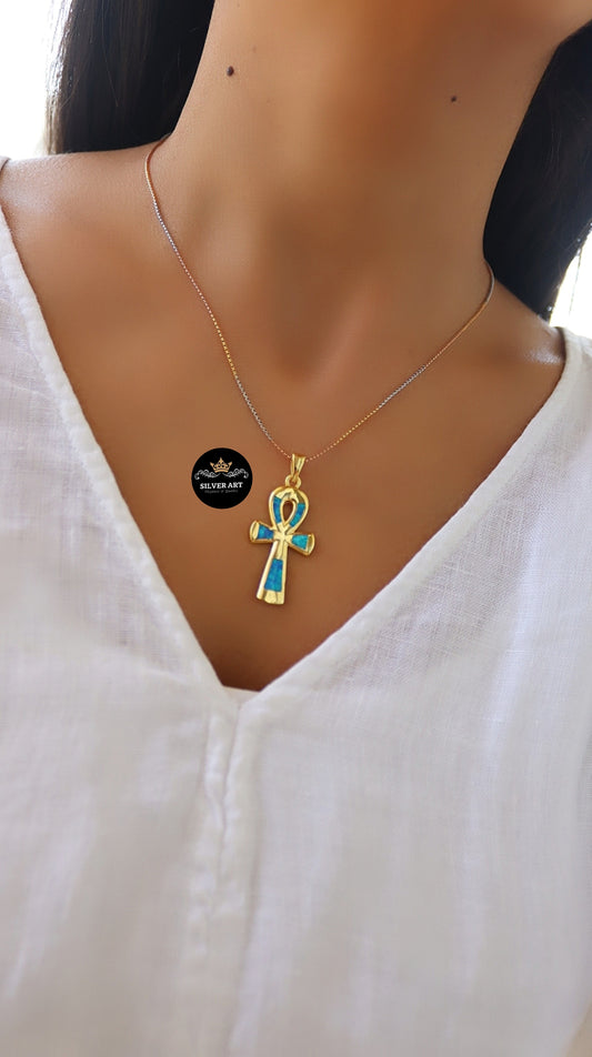 Gold Plated Sterling Silver Pharaonic Necklace