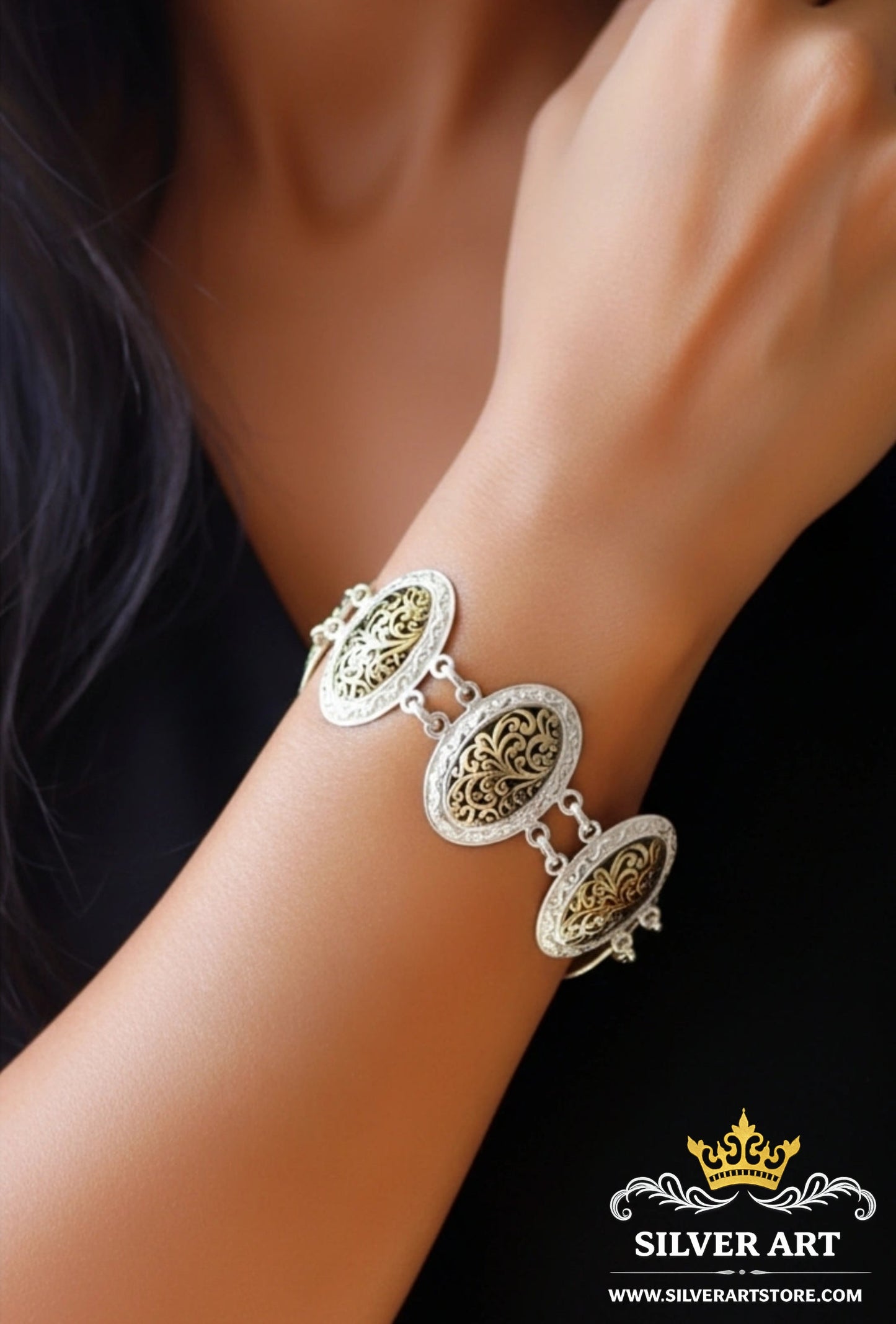 Silver Bracelet 925 With Brass Parts