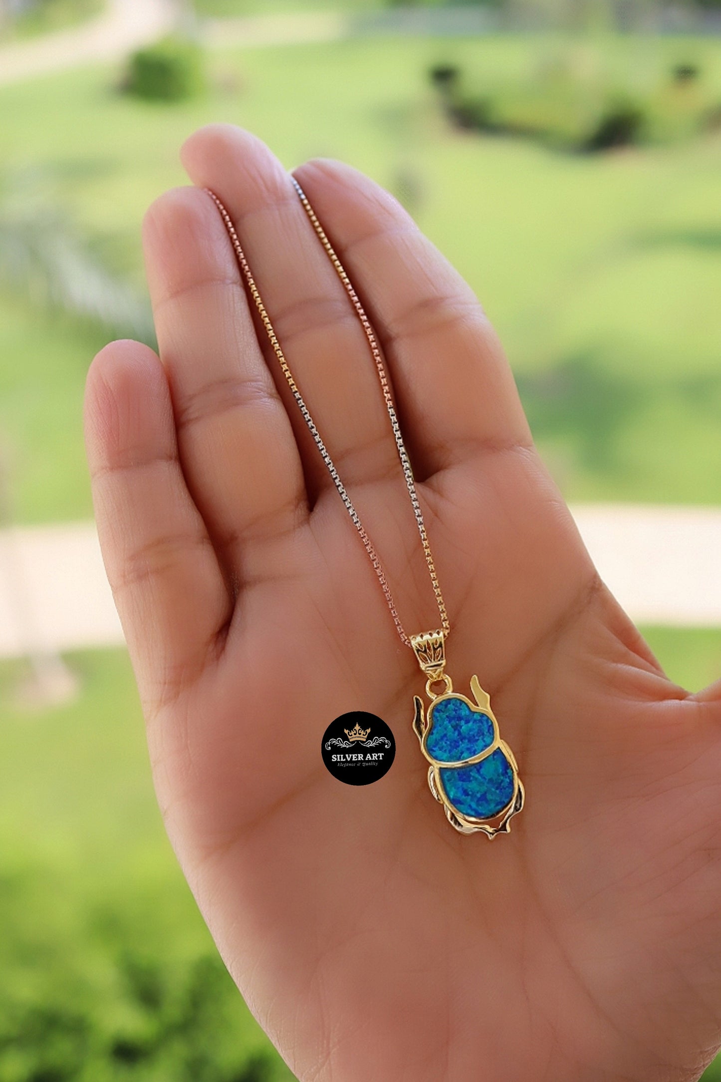 Gold Plated Sterling Silver Pharaonic Necklace