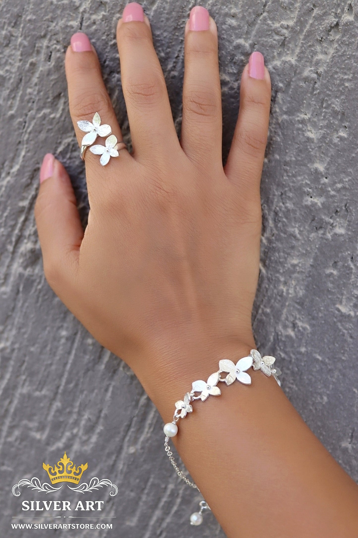 Flowery Set Ring & Bracelet