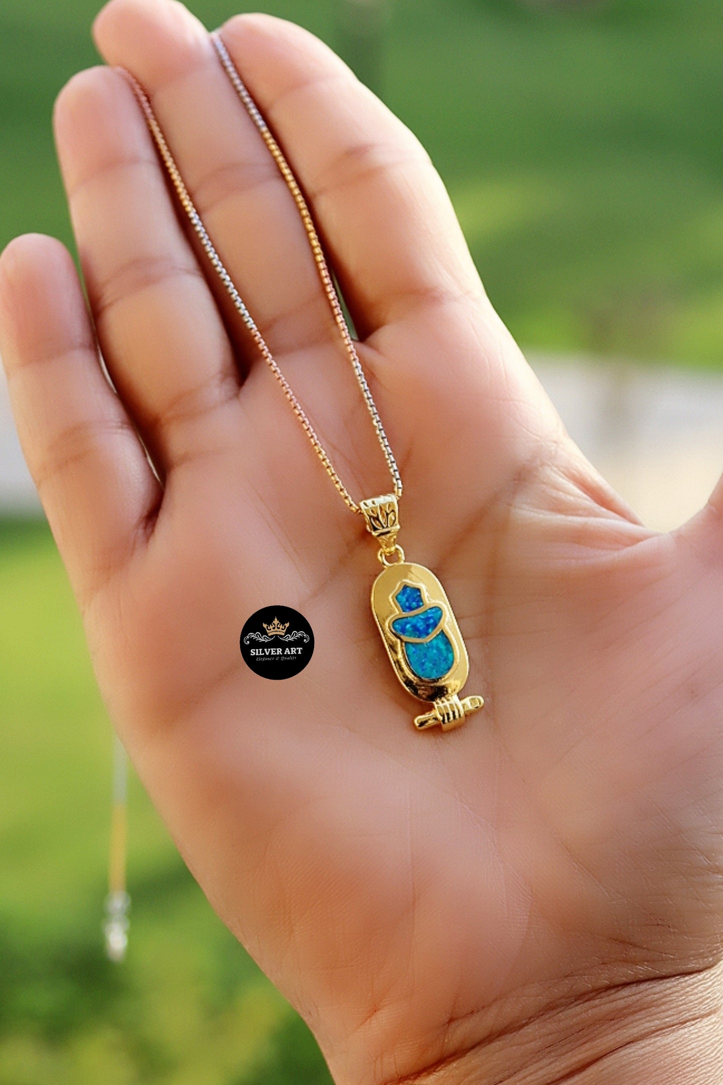 Gold Plated Sterling Silver Pharaonic Necklace