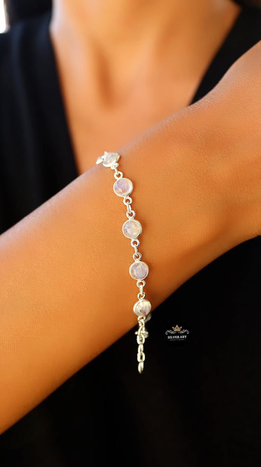 MoonStone Indian Silver Bracelet