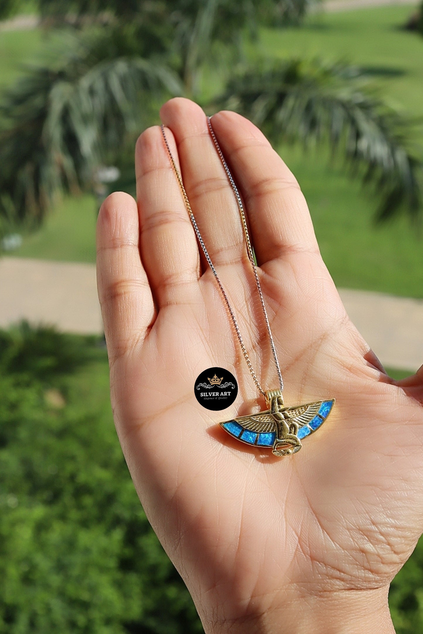 Gold Plated Sterling Silver Pharaonic Necklace