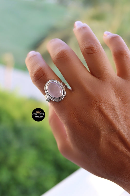 Indian Silver Natural Gemstones Ring Size 19