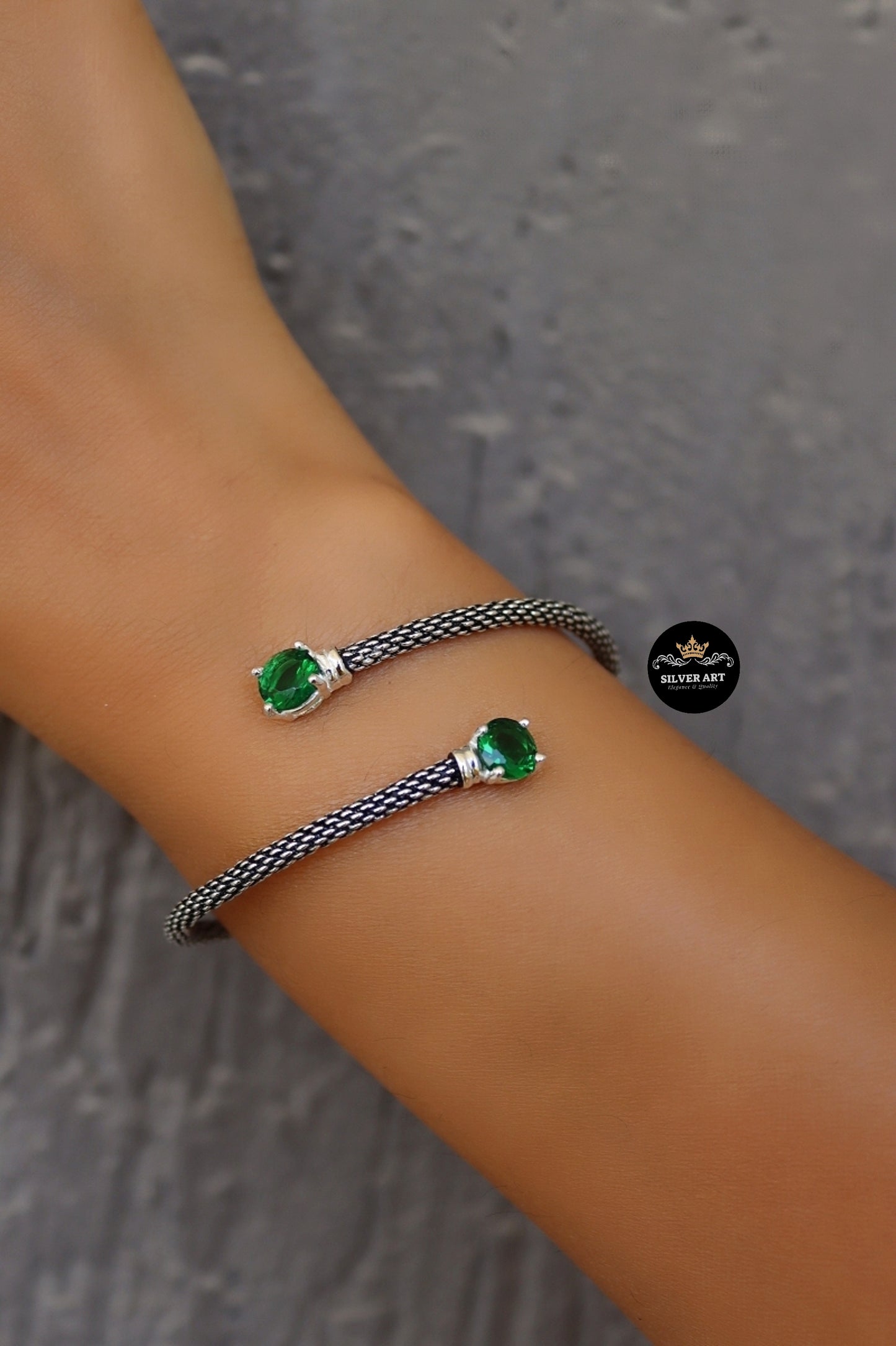 Green Stone Bangle