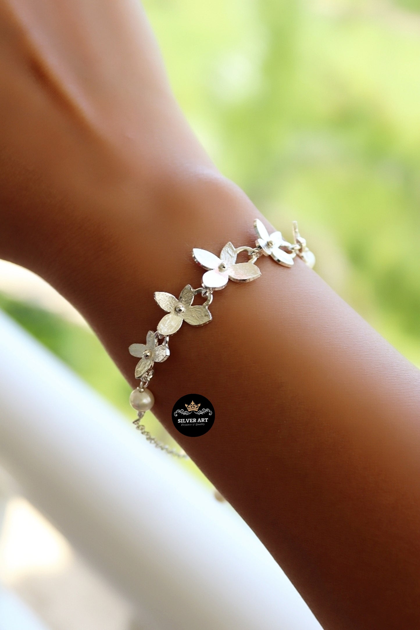 Flowery Set Ring , Bracelet and Necklace