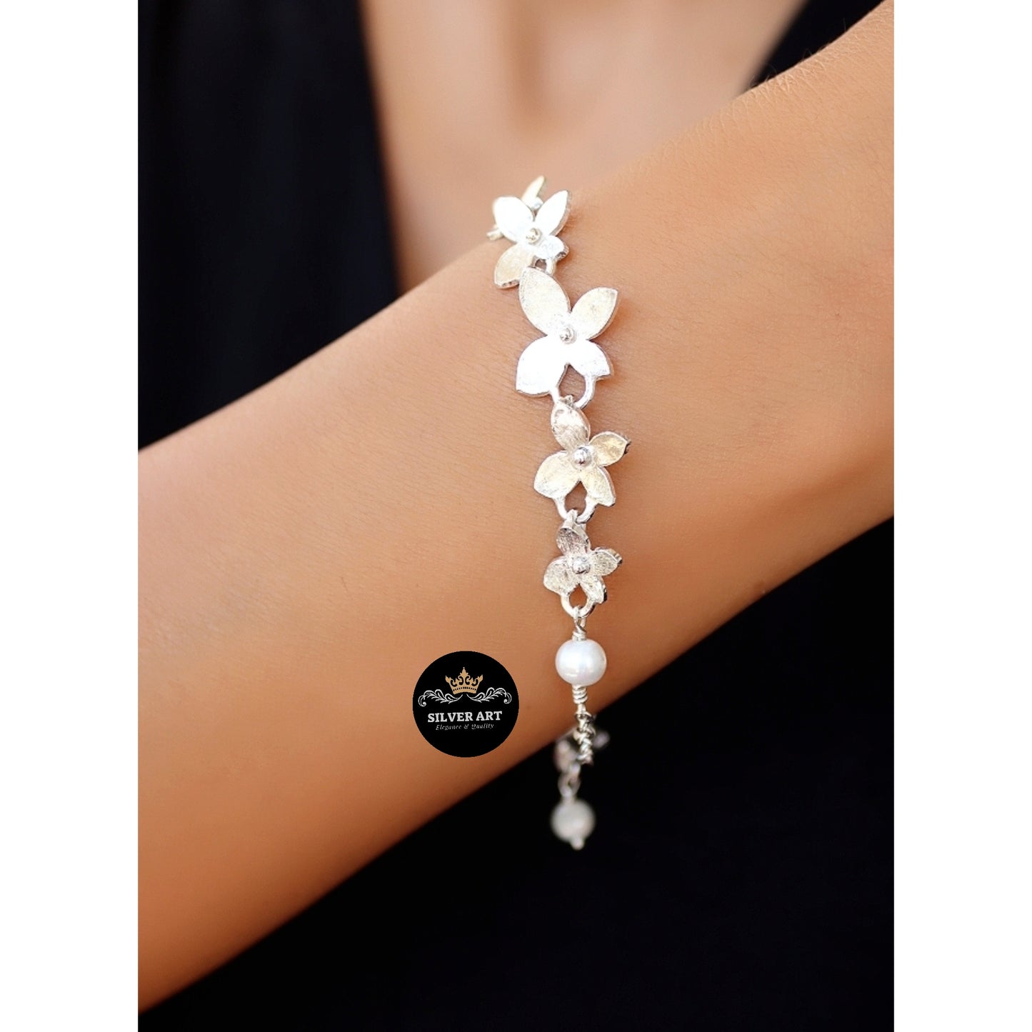 Flowers Pearls Bracelet