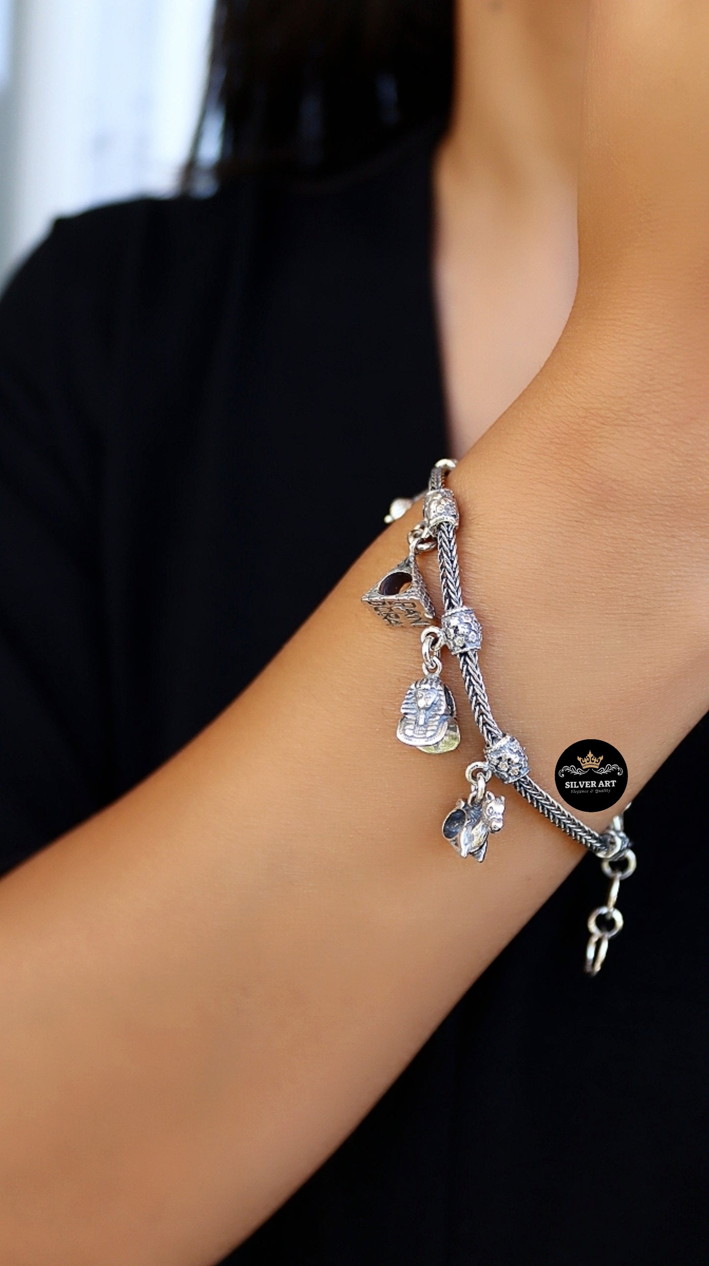 Dangling Pharaonic Charms Bracelet