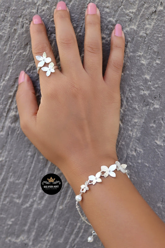 Flowery Set Ring & Bracelet